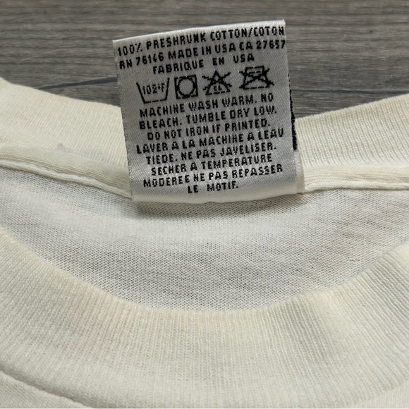 VTG 90s Rusty Surf T Shirt Single Stitch Made In USA White Floral Band Mens L - Picture 4 of 8